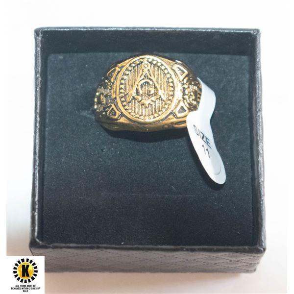 NEW MENS FREEMASON RING SIZE 11