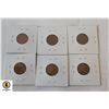 Image 2 : 6 X ONE PENNY COPPER CURRENCY COINS