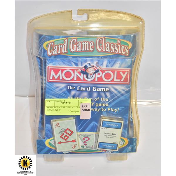 MONOPOLY CARD GAME CLASSICS GAME- NEW