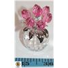 Image 1 : SWAROVSKI CRYSTAL PINK ROSES IN VASE