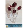 Image 1 : SWAROVSKI CRYSTAL RED ROSES IN VASE