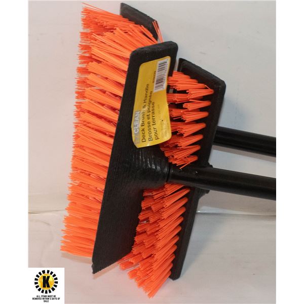 SET OF 3 DECK/PATIO PUSH BROOMS