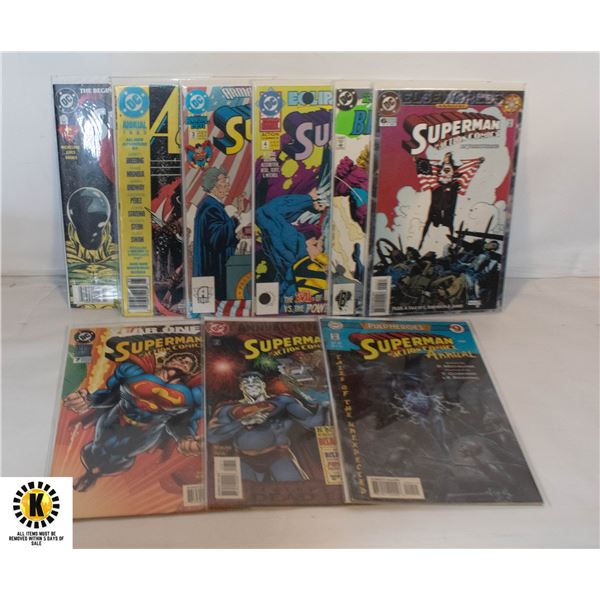 DC  ACTION COMICS SUPERMAN #0,ANNUAL 2-9 COMIC LOT