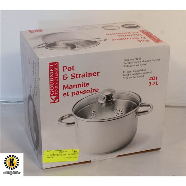 GOURMET POT & STRAINER 4 QT POT SET