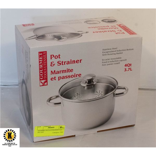 GOURMET POT & STRAINER 4 QT POT SET