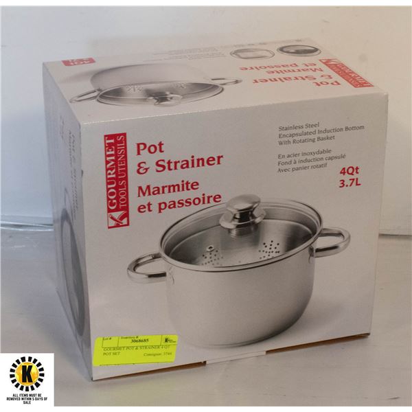 GOURMET POT & STRAINER 4 QT POT SET