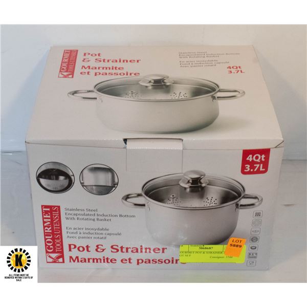 GOURMET POT & STRAINER 4 QT POT SET