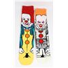 Image 1 : TWO NEW PAIRS OF PENNYWISE IT THEME SOCKS