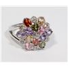 NEW SIZE 7 RHINESTONE FLOWER RING