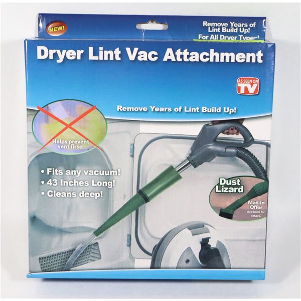 NEW DRYER LINT VAC ATTACHMENT, FITS ANY VACUUM