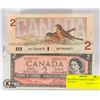 Image 1 : CANADIAN 2 DOLLAR BILLS W/666 & 7777 SERIAL #'S