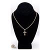 Image 1 : SILVER ROPE CHAIN WITH CROSS 925 ITALY 22"
