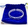 Image 1 : NEW .925 SILVER BANGLE IN BLUE CLOTH POUCH