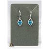 Image 1 : BLUE TOPAZ COLORED EARRINGS WITH ACCENTING CZ'S