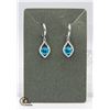 BLUE TOPAZ COLORED EARRINGS WITH ACCENTING CZ'S