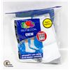 WHITE CREW SOCKS 6-12 SIZE 6-PACK