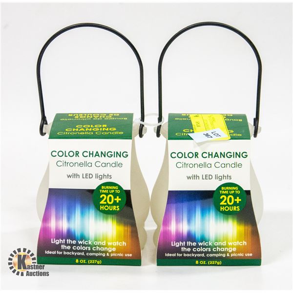 2 COLOR CHANGING LED CITRONELLA CANDLES 20+ HRS