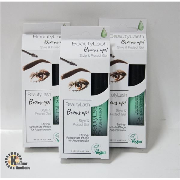 NEW 3 PACK OF BEAUTY LASH BROWS UP STYLE & PROTECT