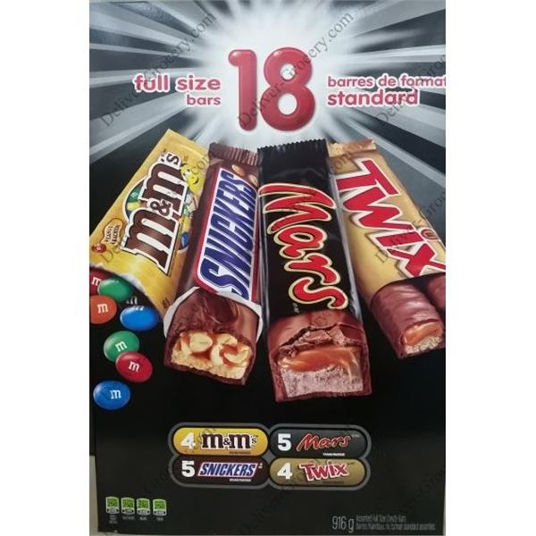 NEW PACK OF 18 FULL SIZE CHOCOLATE BARS