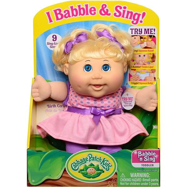 NEW CABBAGE PATCH KIDS DELUXE BABBLE N SING DOLL