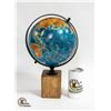 Image 2 : COLOURFUL WOOD PEDESTAL DESK GLOBE