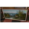 Image 1 : FRAMED ORIGINAL OIL ON CANVAS "LAKESIDE COTTAGE"