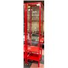 Image 1 : RED METAL AND GLASS 4-SHELF ENCLOSED