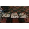 Image 1 : 3 GREEN GARDEN CHAIRS WITH CUSHIONS