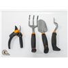 Image 1 : FISCAR LOT OF SHEARS, TROWEL, HAND RAKE,
