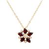 Plated 18KT Yellow Gold 0.85cts Garnets and Diamond Necklace