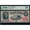 Image 1 : 1878 $2 Legal Tender Note PMG 58