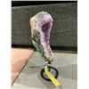 Image 2 : AMETHYST GEODE ON METAL STAND RETAIL $2700 APPROX 9X6"