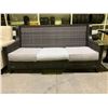 Image 1 : WICKER OUTDOOR PATIO SOFA 80" (1 MISMATCHED CUSHION)