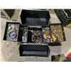 Image 1 : FOLDOUT JEWELRY BOX WITH ASSORTED JEWELRY CONTENTS