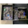 Image 2 : FOLDOUT JEWELRY BOX WITH ASSORTED JEWELRY CONTENTS