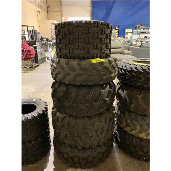 5 ASSORTED UTV TIRES INCLUDING; RAZRX, CARLISLE ACT, GOODYEAR & MORE