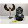 Image 1 : EGYPTIAN GODDESS ISIS CANDLE HOLDER RETAIL $189.51 APPROX 13" TALL & BUDDHA WATER FOUNTAIN APPROX