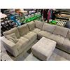 Image 2 : 3-PC SECTIONAL SOFA WITH STORAGE OTTOMAN (SOME CLEANING REQUIRED)