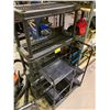 Image 2 : PLASTIC 4 TIER SHELF AND 3 TIER METAL ROLLING CART MISSING 2 PANELS