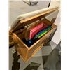 Image 2 : FRAMED LAST SUPPER ART, AND WOODEN STORAGE BENCH WITH CONTENTS