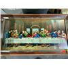 Image 3 : FRAMED LAST SUPPER ART, AND WOODEN STORAGE BENCH WITH CONTENTS