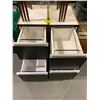 Image 2 : 2 WOODEN 2 DRAWER CABINETS AND 3 WOODEN TABLES