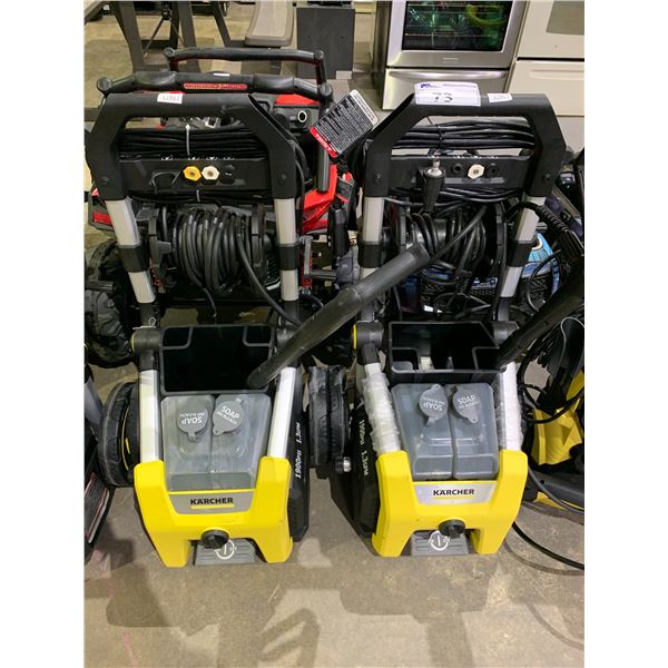 *UNKNOWN RUNNING CONDITION* 2 KARCHER 1900 PSI ELECTRIC PRESSURE WASHERS WITH HOSE, WAND & NOZZLES