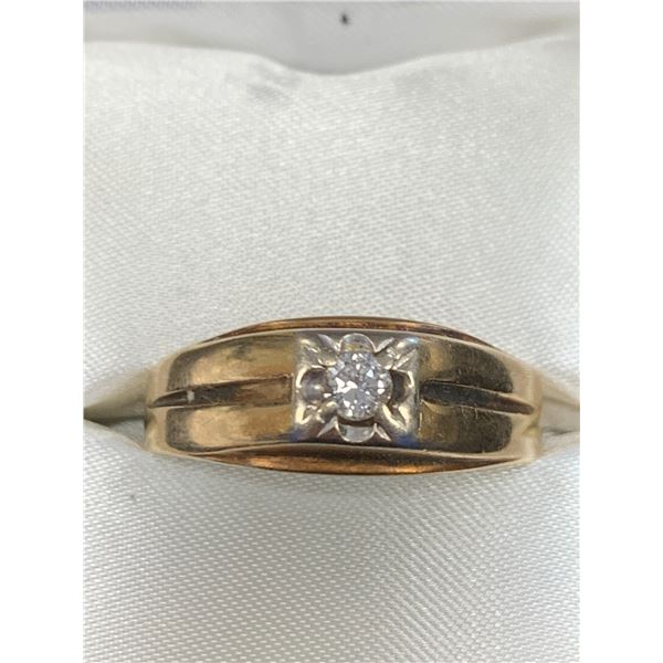 10K MENS RING S/W DIAMOND (0.17CT) (4.3G)