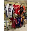 Image 1 : 11 ASSORTED SPORTS JERSEYS INCLUDING; LA LAKERS LEBRON JAMES, NEW ENGLAND PATRIOTS TOM BRADY,