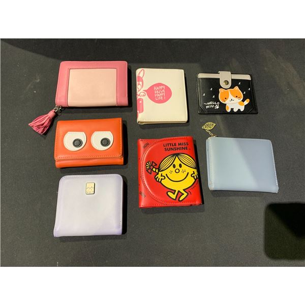 *UNKNOWN AUTHENTICITY* 7 ASSORTED MINISO WALLETS