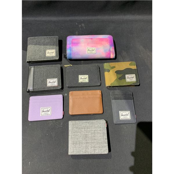 *UNKNOWN AUTHENTICITY* 9 ASSORTED HERSCHEL WALLETS