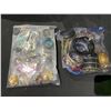 Image 2 : 2 BAGS OF ASSORTED COSTUME JEWELRY BANGLES & EARRINGS