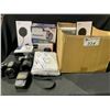 Image 1 : BOX OF ASSORTED ITEMS INCLUDING; DIGITAL CAMERAS, LED PHOTO BOX, MICROPHONE POP FILTERS & MORE