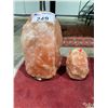 Image 1 : 2 SALT LAMPS (APPROX 15" & 8") (NO BULBS OR CORDS)